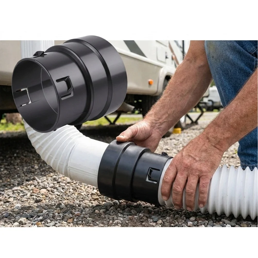 4 inch ABS Coupler for Corrugated Drain Tubing and 40 PVC Pipe in For RV Sewage Pump and Outdoor Sump Applications
