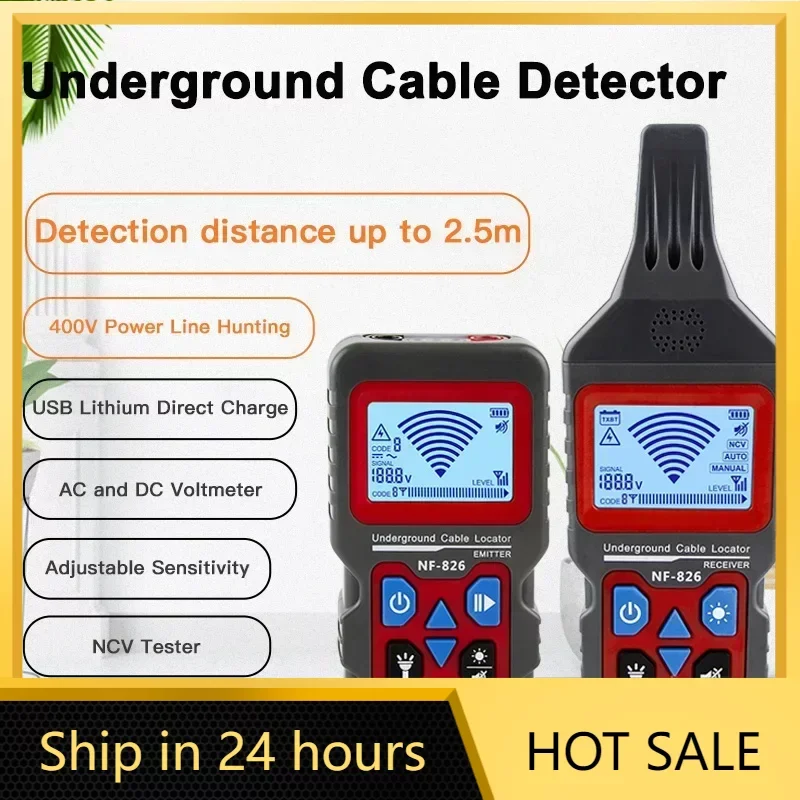 

NOYAFA NF-826 Underground Cable Tester Locator Wire Tracker Detection Wall Electrical Lines Water Gas Supply Pipeline Path