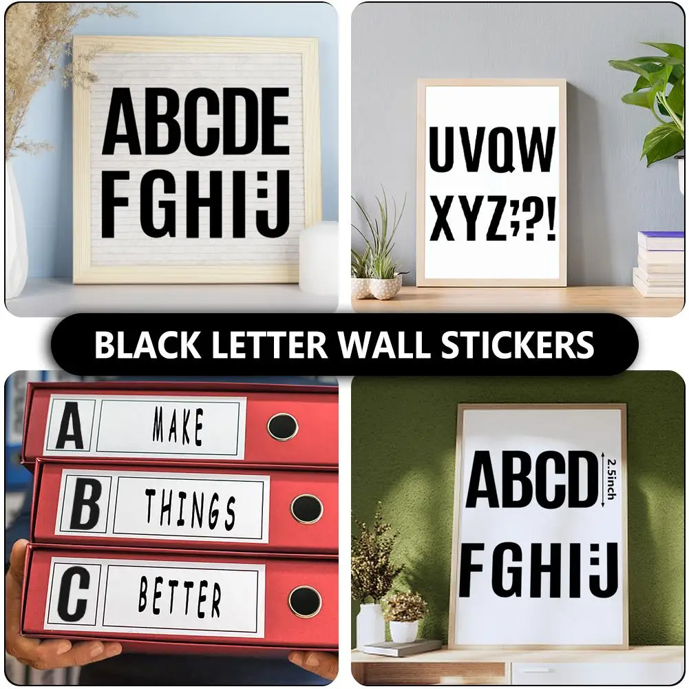 272pcs 24 Sheets Large Letter Stickers 4 Inch Vinyl Alphabet Self-adhesive Stickers For Bulletin Board Mailbox Window