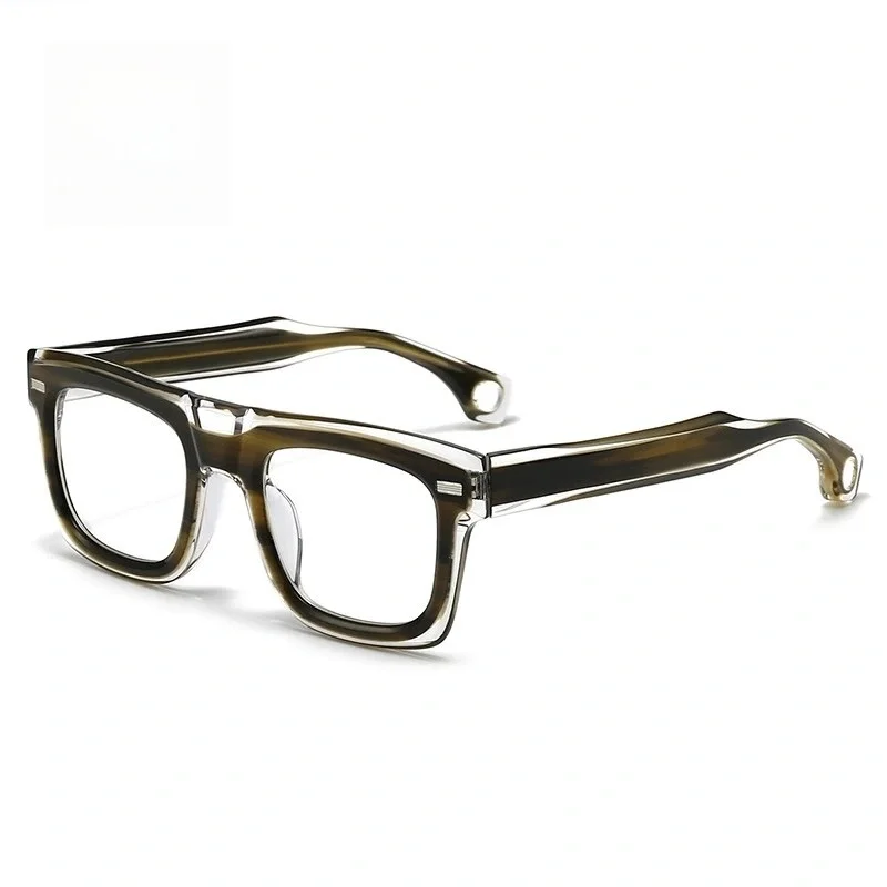 Belight Optical Combine Color Acetate Square Shape Retro Vintage Eyeglass Spectacle Frame RESNICK