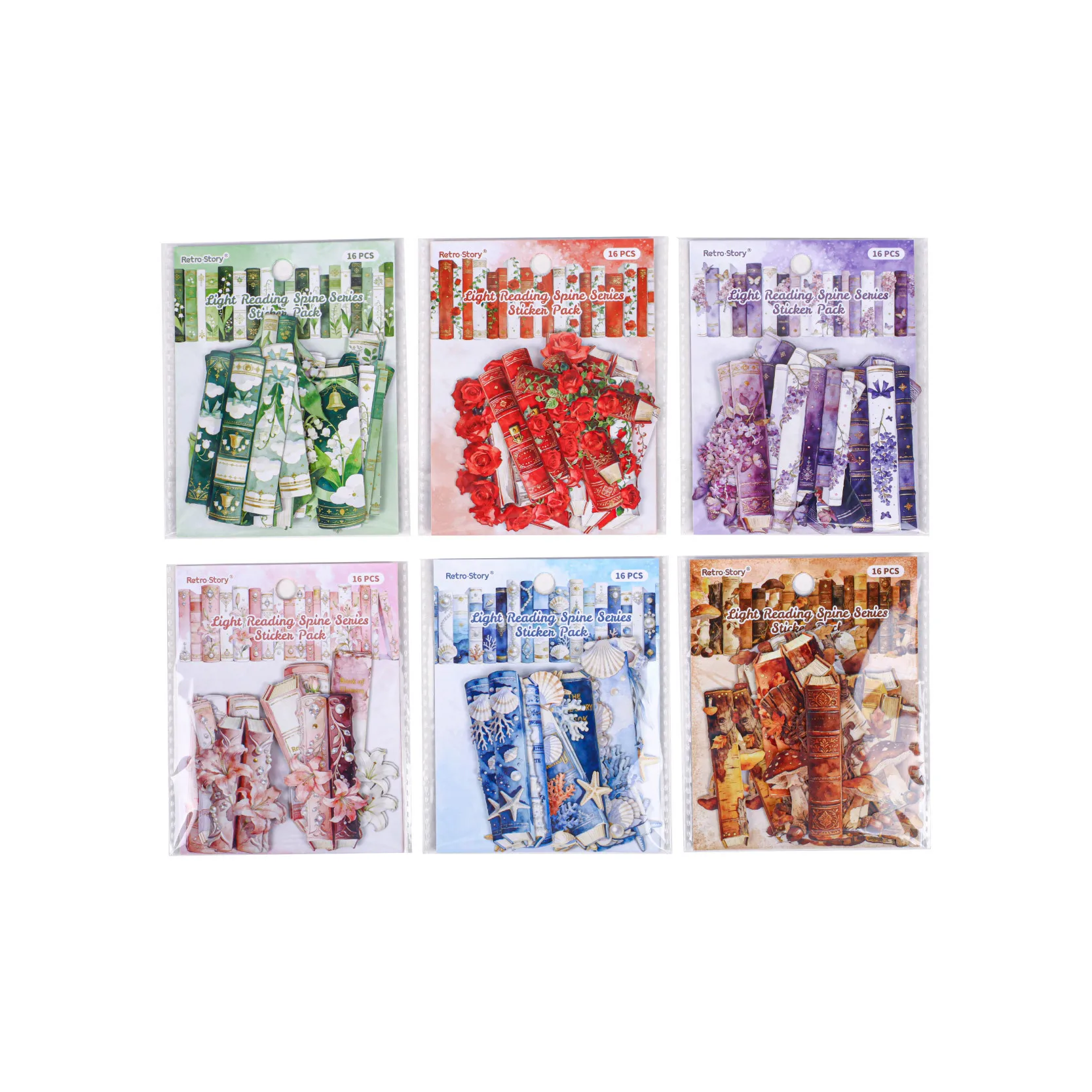 

6packs/pack Kawaii Stationery Stickers Lightly browse the spine DIY Craft Scrapbooking Album Junk Journal Happy Planner Stickers