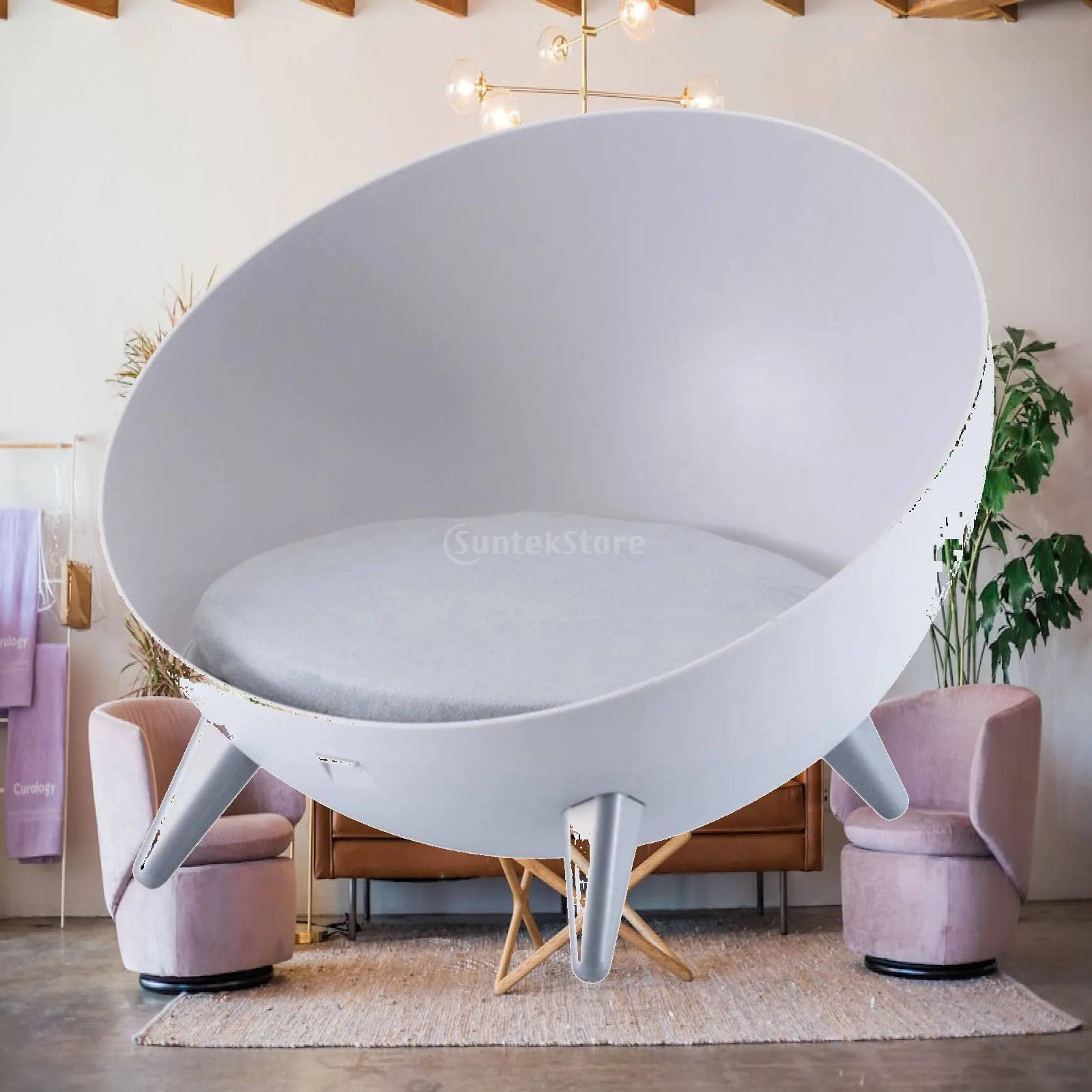 Elevated Cat Bed Raised Pet Bed Hemispherical Cat Furniture Stool Round Nordic Small Dogs Sofa with Removable Cushion