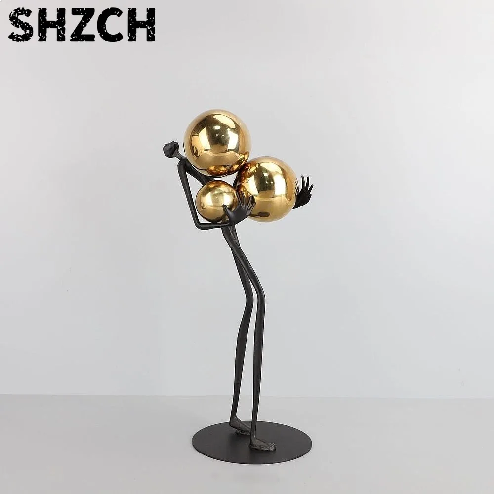 Vivid Abstract Acrobatic Sports Figures Metal Ornament Creative Sculpture Home Decor