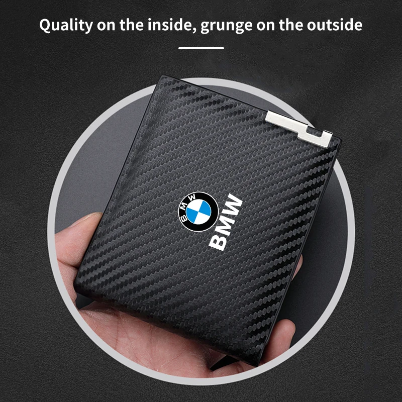 Carbon Fiber Men Wallet ID Credit Card Holder License Bag Gift Accessory For BMW E46 E39 F30 F10 E87 X3 X4 X5 X1 G30 G20 M3 M5