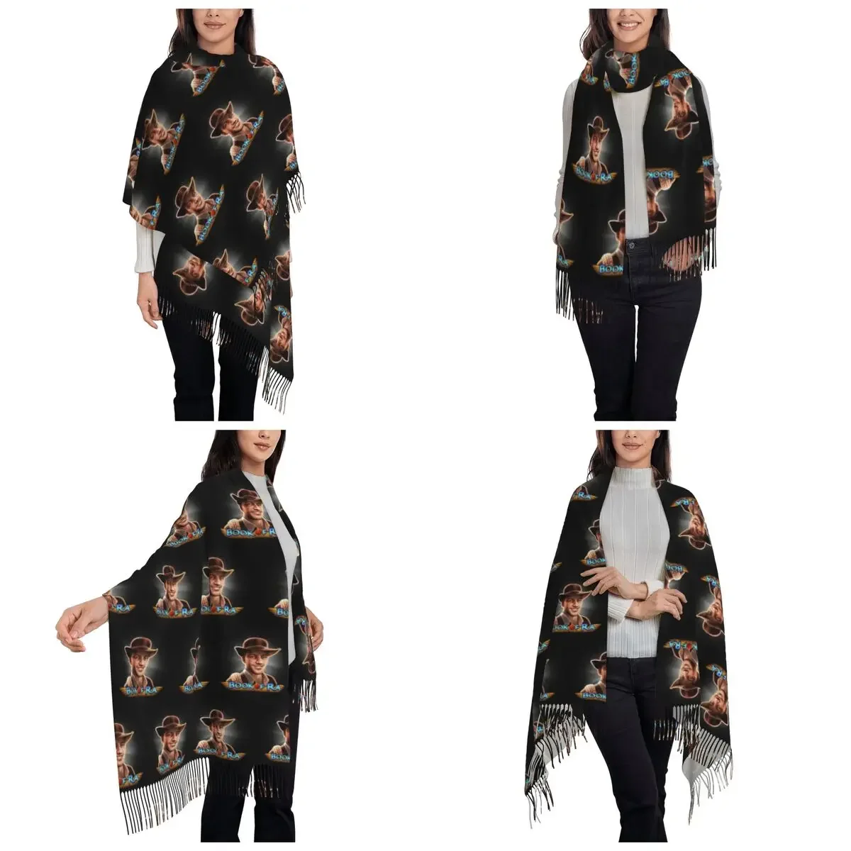 كتاب أوشحة Ra وشاح شرابة للنساء شالات دافئة ناعمة ويلتف شال كبير للخريف والشتاء #2