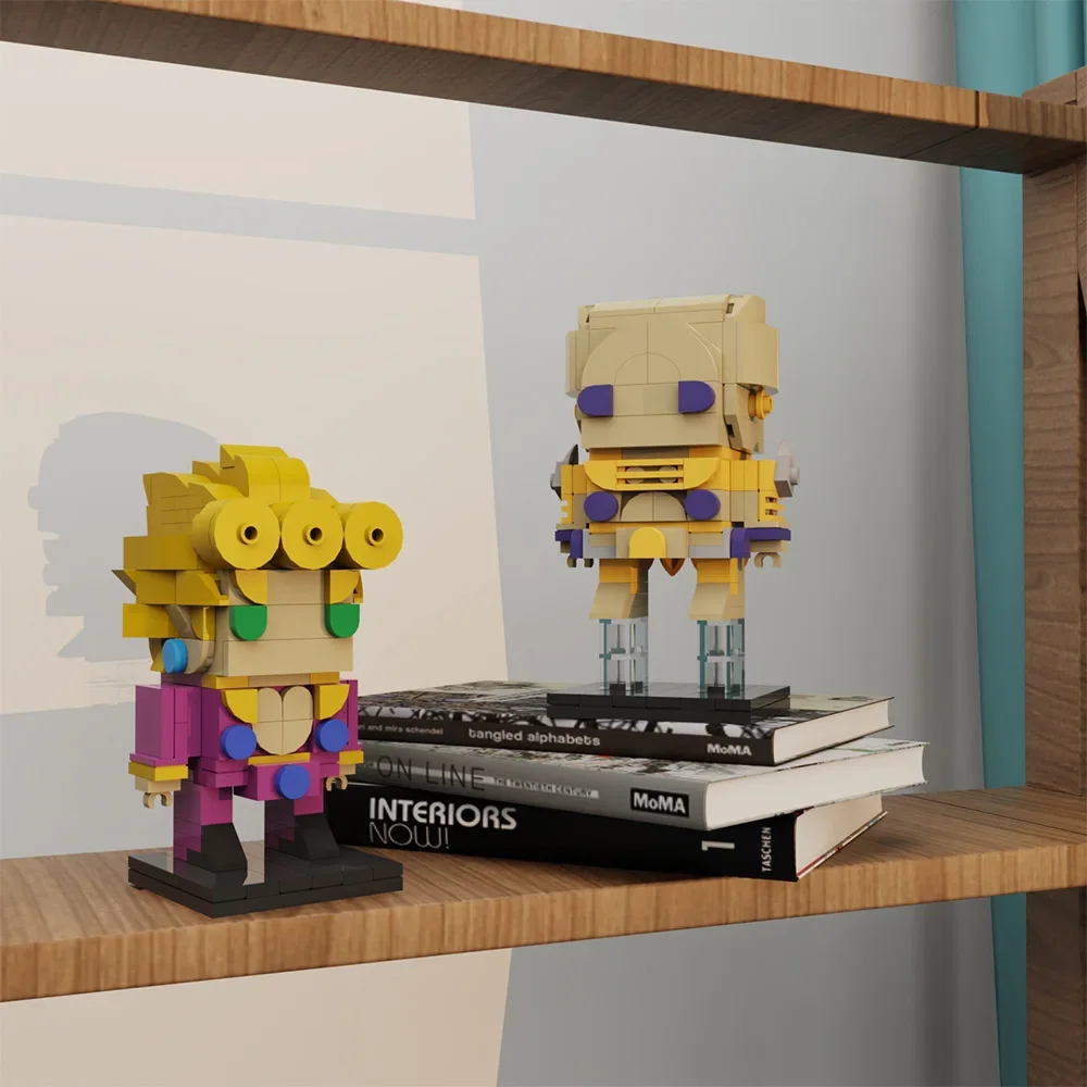 Jotaros Star Platinums Brickheadz zestaw klocków budowlanych doświadczenie Brickheadzs dla dziwnej przygody Jotaros Platinums-zabawka gwiazda