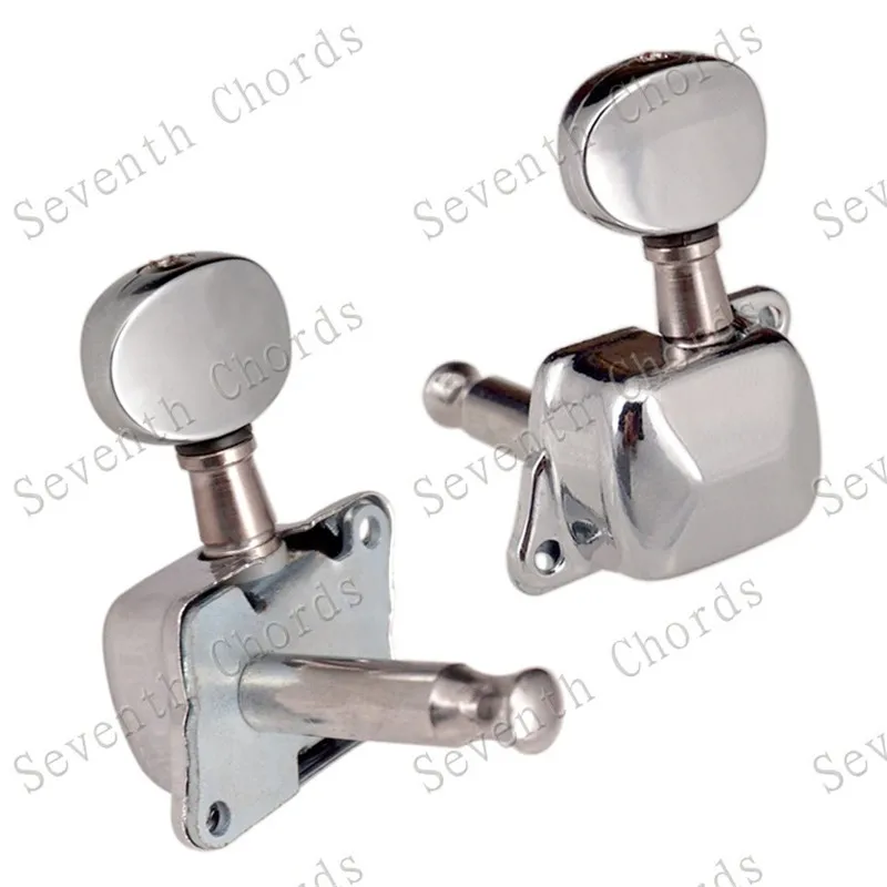 A Set of  Chrome Semiclosed Guitar Tuning Pegs Keys Tuners Machine Heads for Acoustic Electric Guitar Accessories Parts