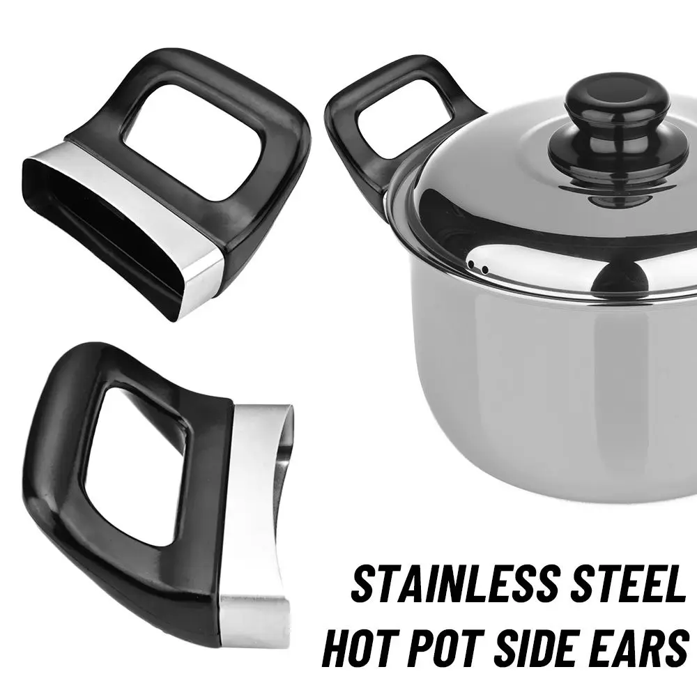 2pcs Black Kitchen Tool Double Hole Side Handles Cookware Accessories Bakelite Grip Pot Handle