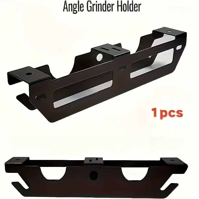 Wall Mounted Metal Organizer Rack for Cut Off & Polishing Machine, 2-Slot Angle Grinder Holder with Cord Hook, Garage Workbench