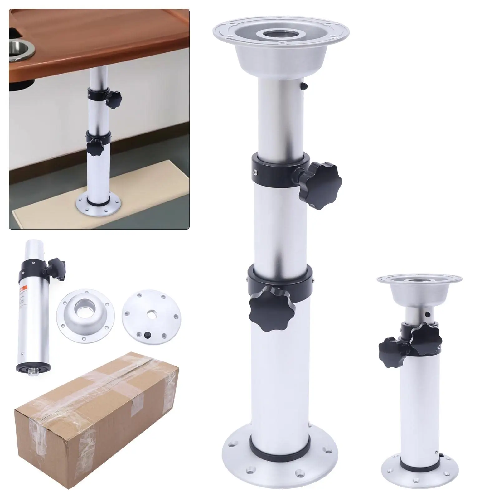 Adjustable Table Pedestal Stand, Pedestal Stand Pedestal Table Base Adjustable Table Legs Aluminum Alloy Table Base Kit for RV