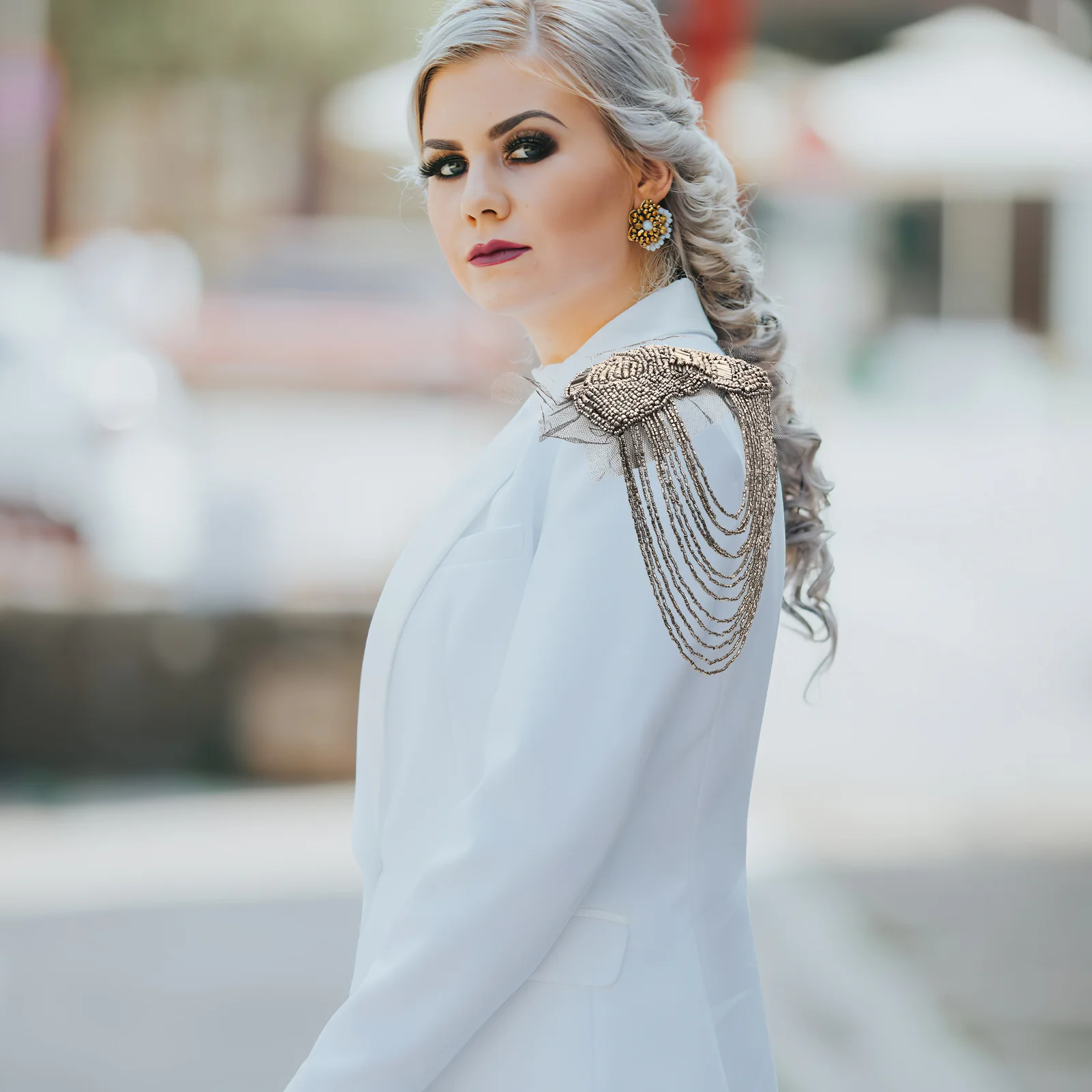 

2Pcs Vintage Tassel Link Chain Epaulettes Shoulder Boards Badge Costume Accessories for Party Ceremony Clothing Decoration