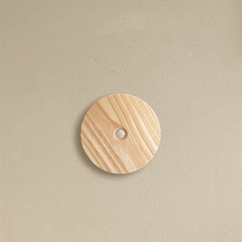 Luz de inducción magnética de madera maciza de estilo minimalista moderno, lámpara de carga en relieve para pared, regalos creativos culturales, pasillo y dormitorio