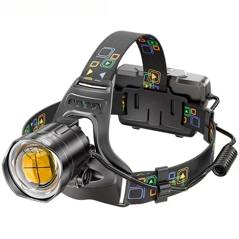 

Tanjing High-Power Strong Headlamp Rechargeable Outdoor Hiking Construction Headlamp Adjustable Focus P70 Waterproof Headlight