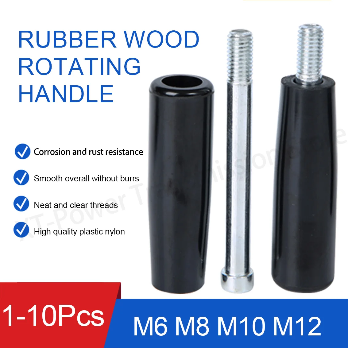 1-10Pc M6M8M10M12 Bakelite Rotating Handle Detachable Rod Milling Machine Through Hole Threading Rod Machine Tool Plastic Handle