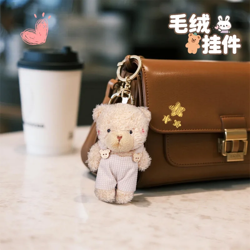 70 pçs bonito blush urso babador calças de pelúcia velo boneca saco pingente chaveiro-brinquedo macio presente para todas as idades