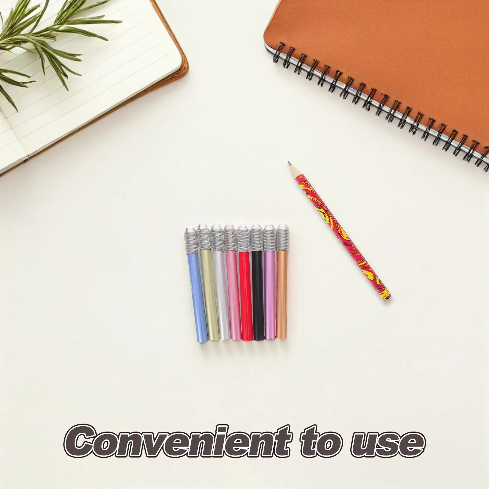 8Pcs Professional Pencil Extenders Plastic Lengthener Sleeve for Short Colored Sketching Drawing Pencil Holder