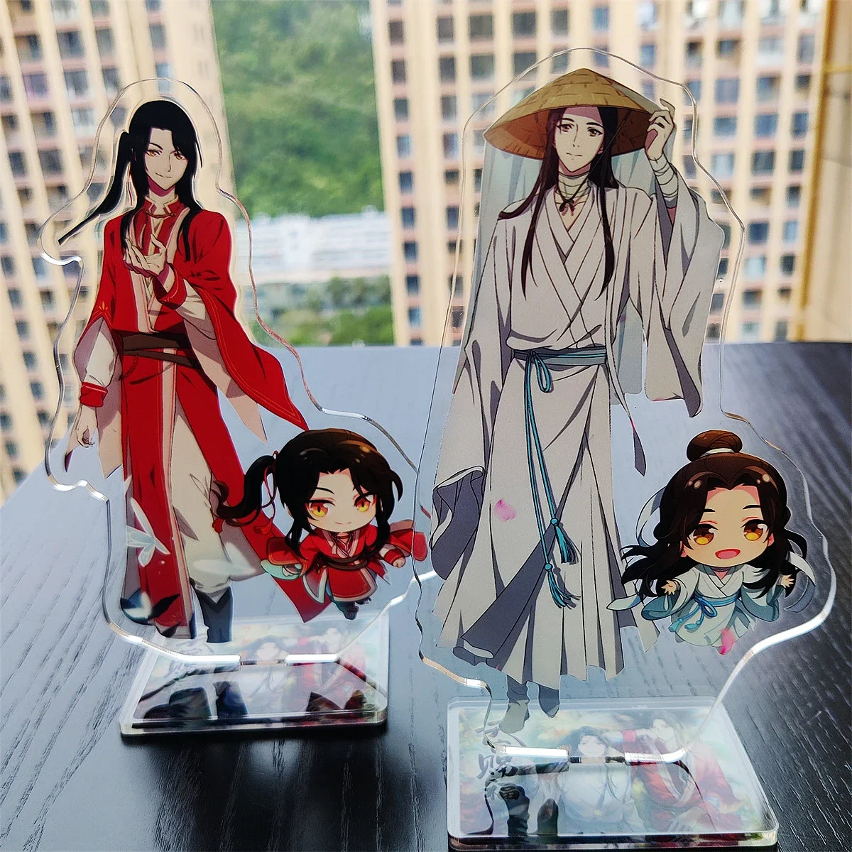 Anime Tian Guan Ci Fu 16CM Acrylic Desktop Accessories Xielian Hua Cheng Figures Stand Model Plate Fans Gift Keychain Cute