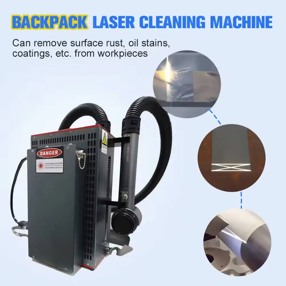 Cheap 100w Pulse Laser Cleaning Machines CE FDA Portable Backpack Mini Lase Cleaner JPT 8kg Lase Tools for Wood Metal Rust Paint