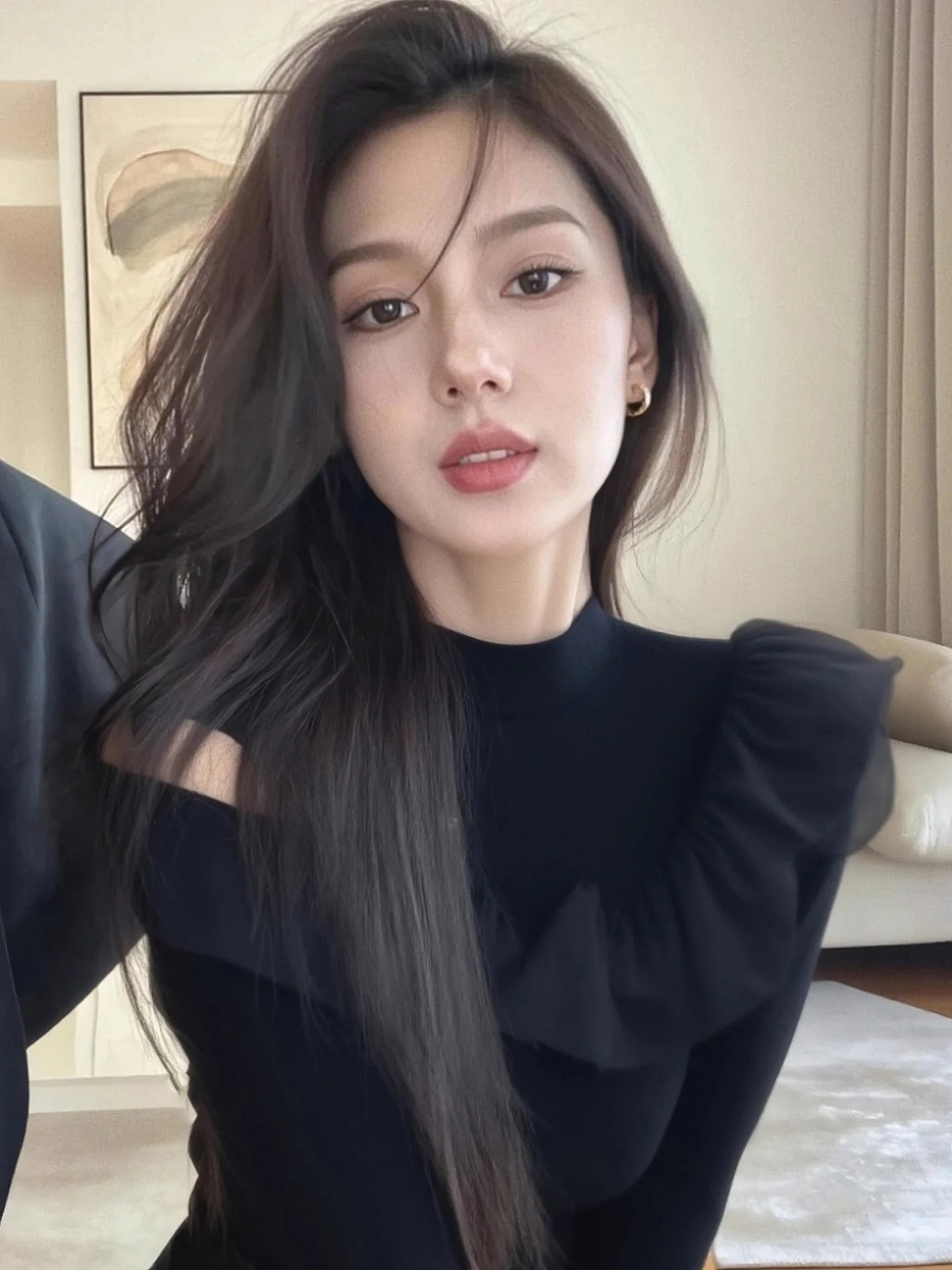 

Long Sve Knitted Sweater Hollow out Slim Fit Base irt Me Design Faionable Winter Top Korean Sle Commute Wear