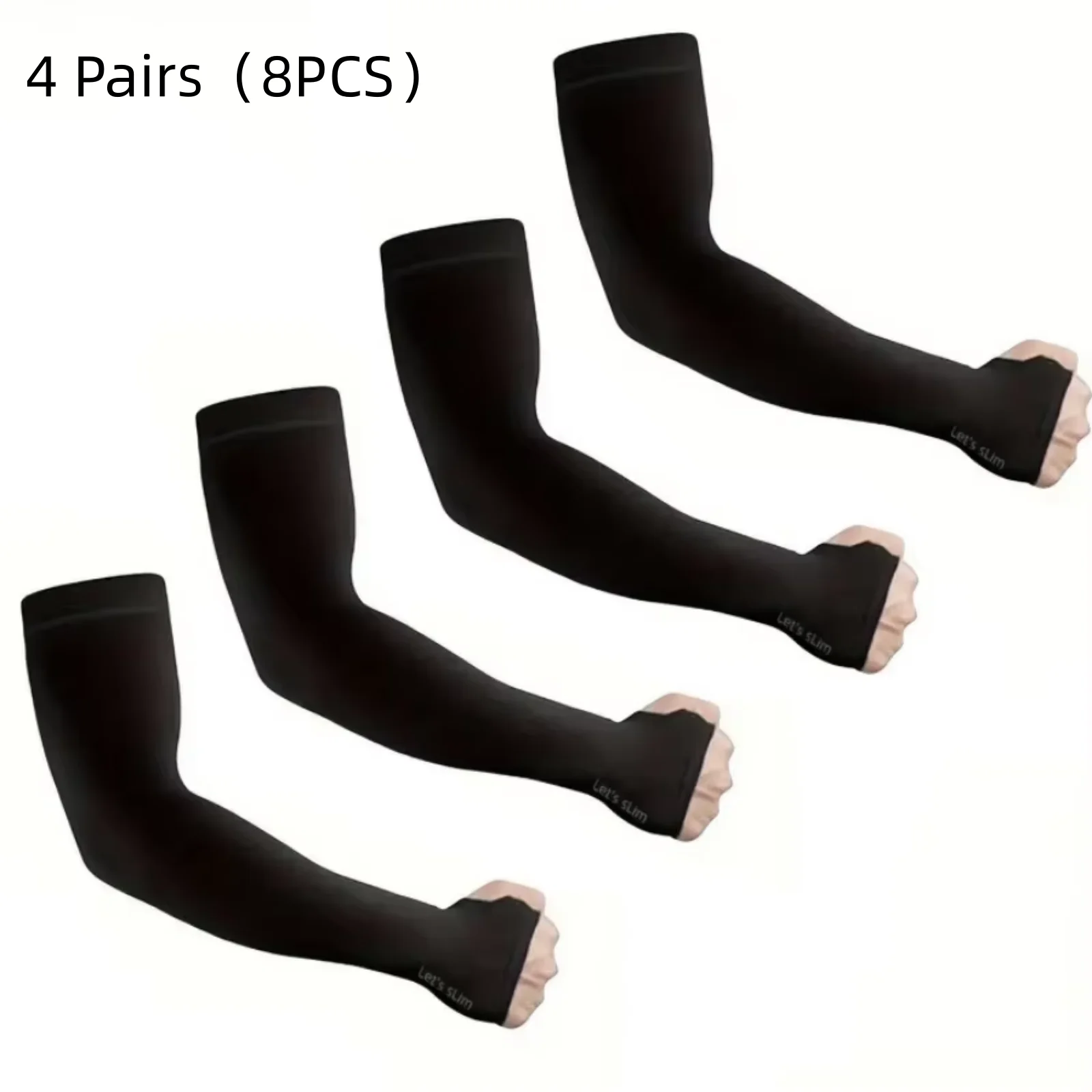 4 Pairs Summer Ice Silk Sun Protection Ice Sleeve Unisex Fashion Outdoor Sports Cycling Driving Sun Protection Arm Sleeve image 4