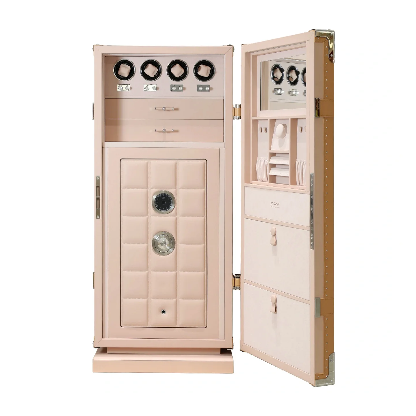 Leather Jewelry Safe Luxury Villa Household Mechanical Lock Anti-theft Locker
