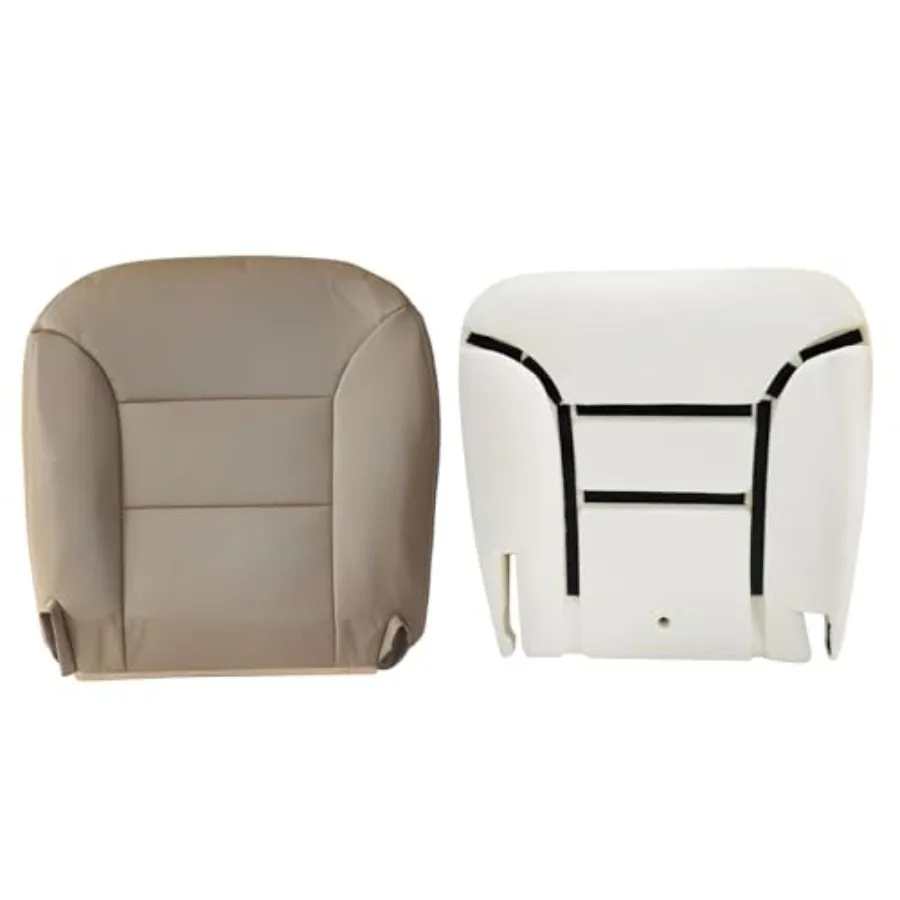 

Driver Side Bottom Replacement Microfiber Leather Seat Cover and Seat Foam Cushion Compatible with Chevy Silverado Tahoe Suburb