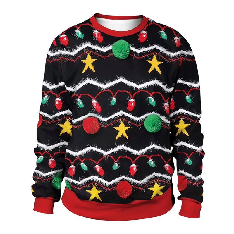 

Cute Reindeer Snowman Graphic Sweatshirts Casual Autumn Unisex Ugly Christmas Jumper Sweater Boy Pullovers Polyester Sweaters