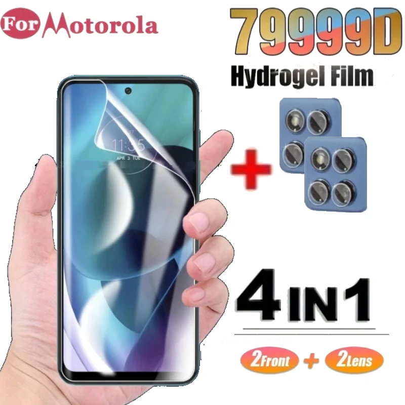 

4IN1 for Motorola Edge 40 30 Pro Neo Hydrogel Film for Motorola Edge 60 Fusion Screen Lens Protector for Edge 50 Fusion Film