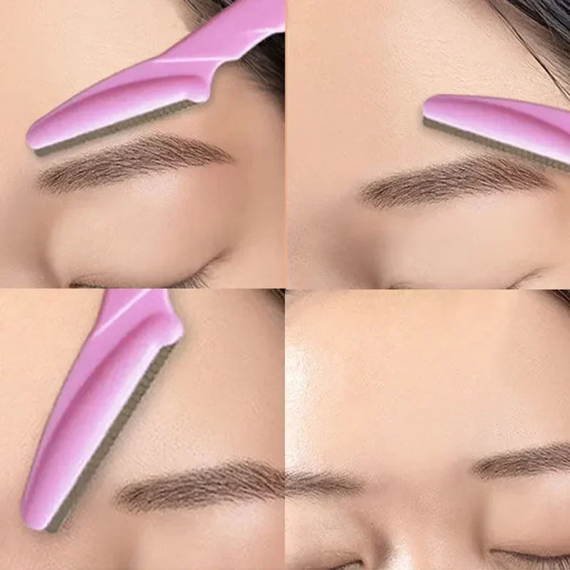 1-10개 눈썹 트리머 눈썹 면도기 안전 눈썹 정리 칼 휴대용 블레이드 얼굴 털 제거기 여성 메이크업 도구