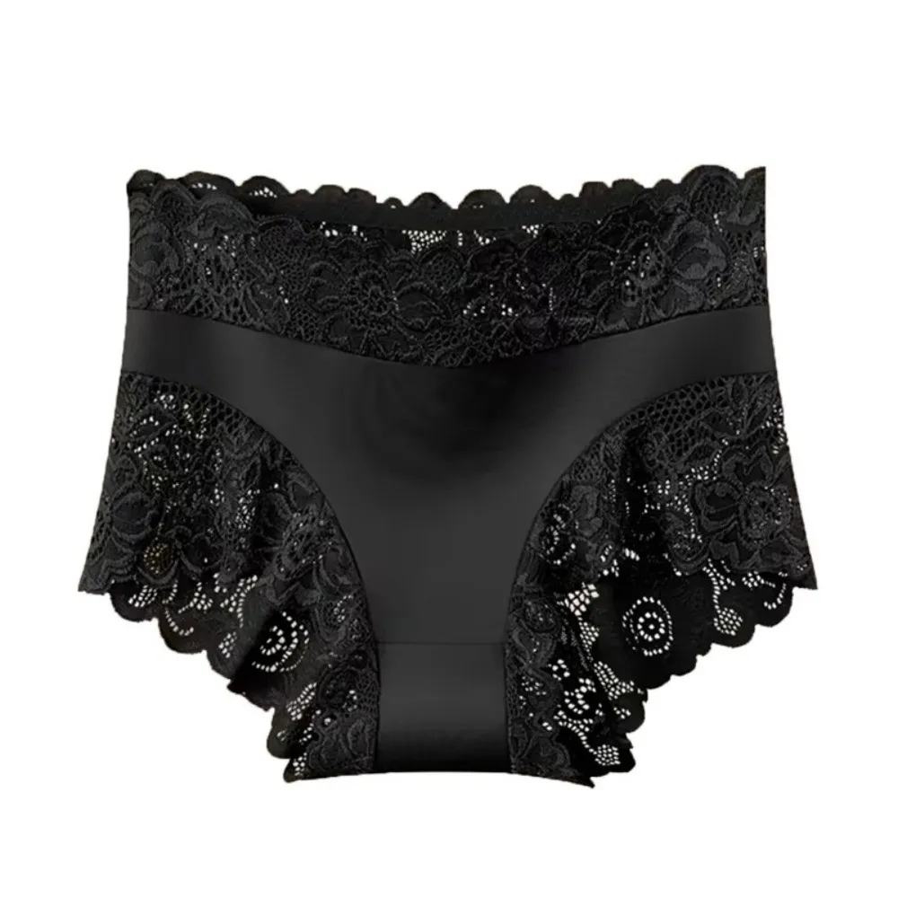 Minimalist Underwear Women's Panties Seamless Hollowed-out Lace Briefs Mesh Thin Lingerie High Waist Panties Everyday Wear