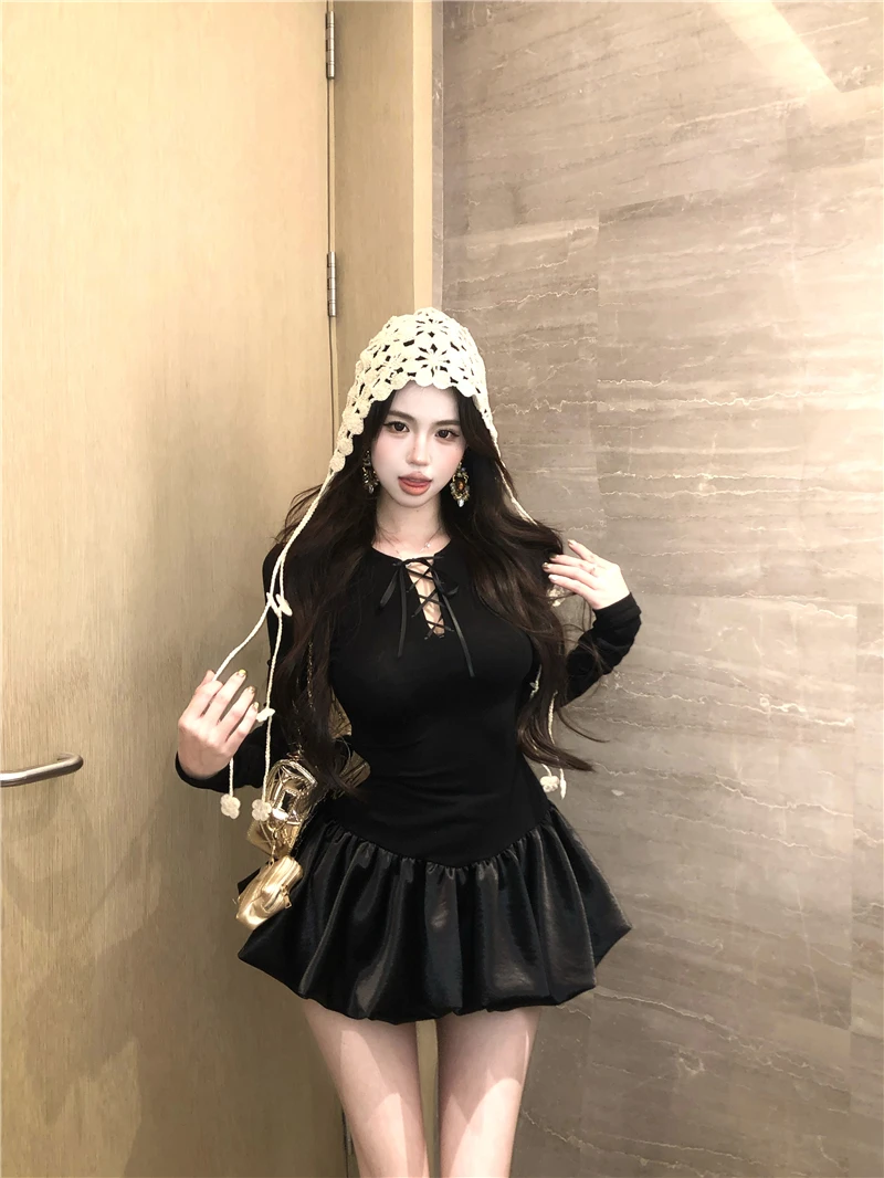 فستان قصير برعم قوطي داكن ثوب حفلة للمرأة خمر نمط الشرير الرقبة شنت ضمادة فساتين قصيرة قصيرة حفلة ليلة فيستدو #5