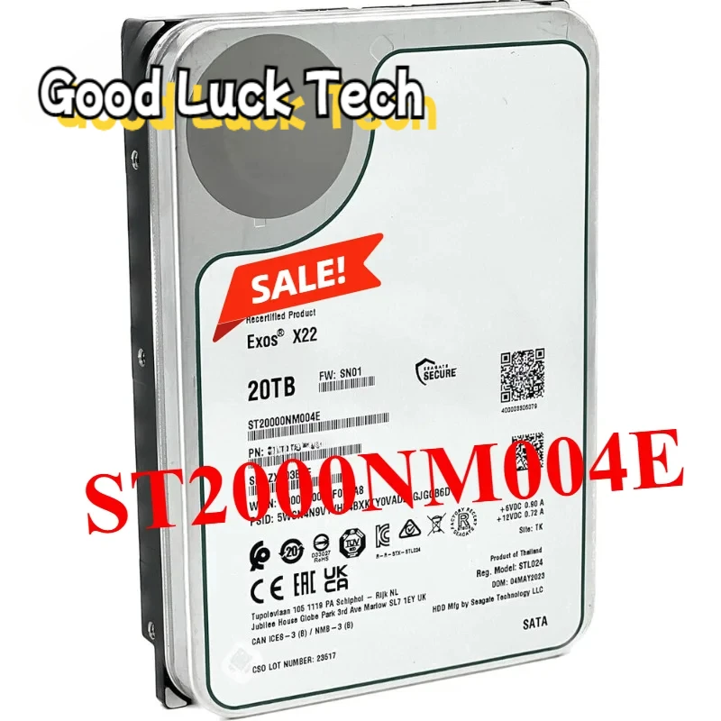 

New For S-eagate - ST20000NM004E Exos X22 20TB SATA 6Gb/s 7200RPM 3.5" Enterprise HDD