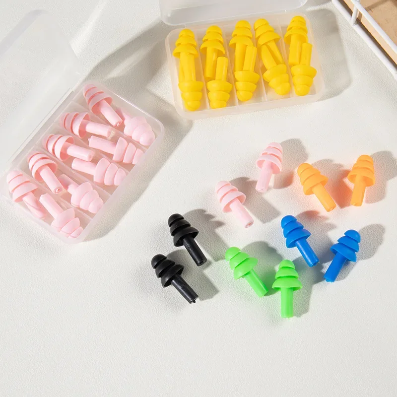 5 Pairs Colorful Soft Silicone Earplugs Waterproof Swimming Waterproof Insulation Comfort Ear Plugs Noise Cancelling for Sleep