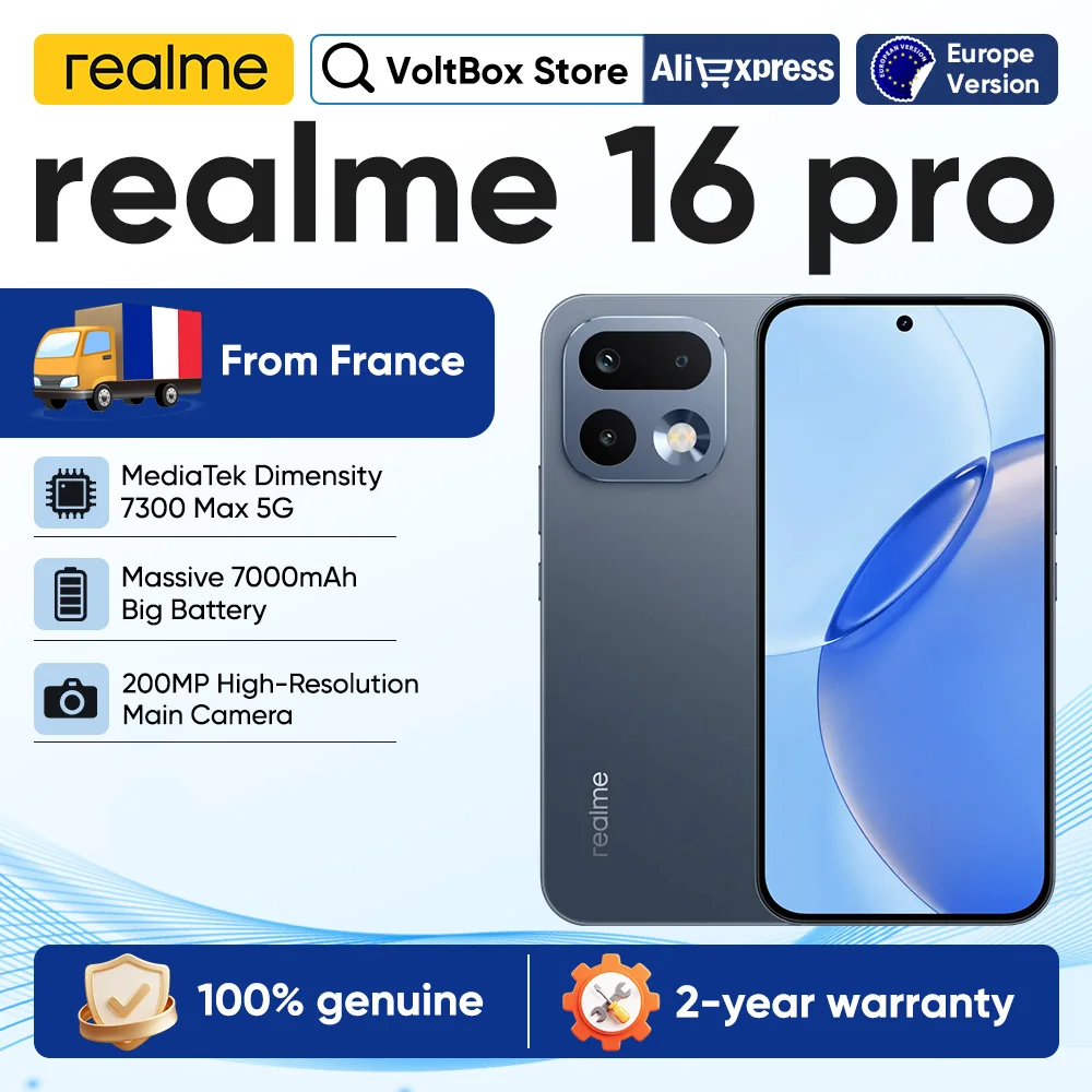 Realme 16 Pro 5g Smartphone 200Mp Camera 6500Mah Battery Mediatek Dimensity 7300 Max 6.78Inch 144Hz Amoled Display