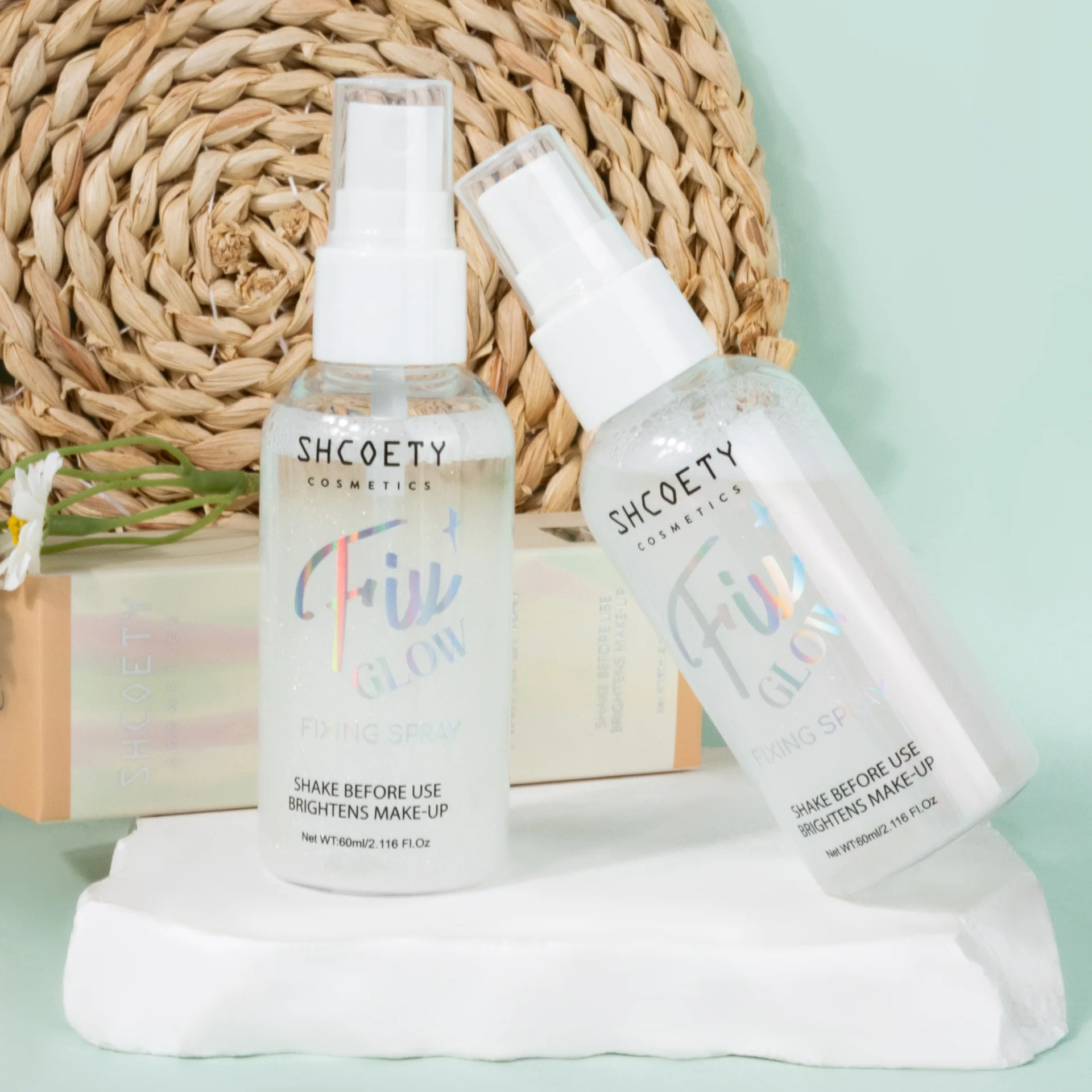 クイックサンドメイクアップセッティングスプレー、オイルコントロール保湿、18時間持続するトナーセットメイク、パールのような輝きを放つグリッター