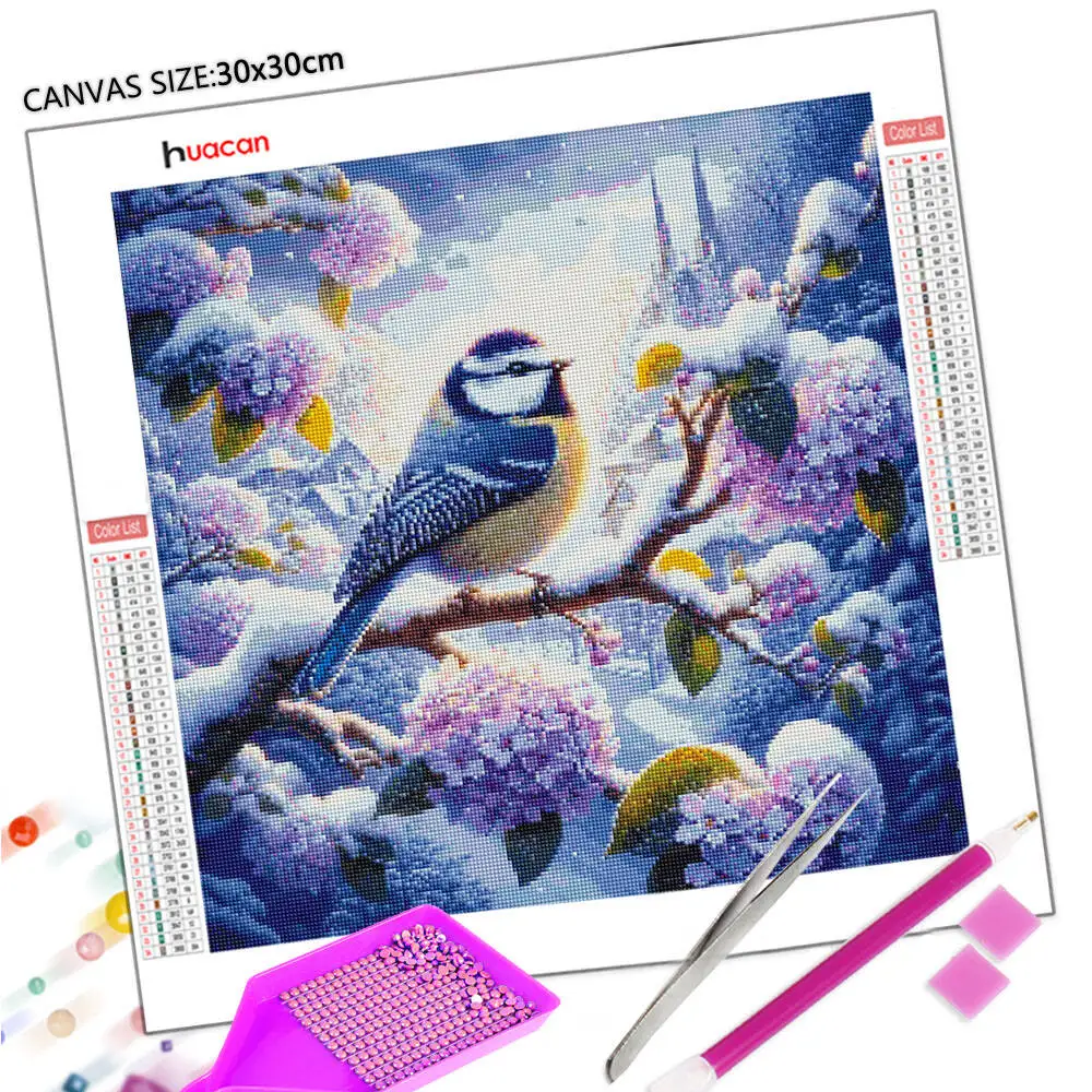 Huacan 2025 مجموعة جديدة لوحات الماس دولفين السماء الماس التطريز البحر الغروب فسيفساء لوحات الديكور الفنية
