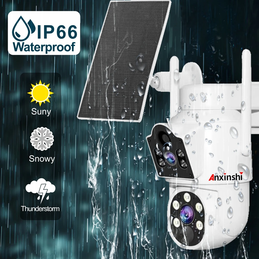 

12.5 Inch Smart WiFi Solar PTZ Camera Kit 4CH 8MP Dual Lens With Night Vision And For Outdoor IP Camera System