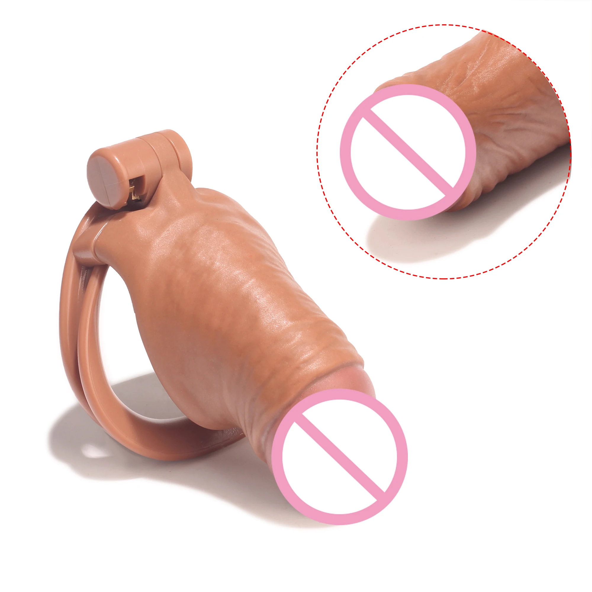 Utdisguise Ultra Male Realistic CB Cock Cage Penis Chastity Lock.Penis Bondage Abstinence Anti-Cheating Adult Sex Toys