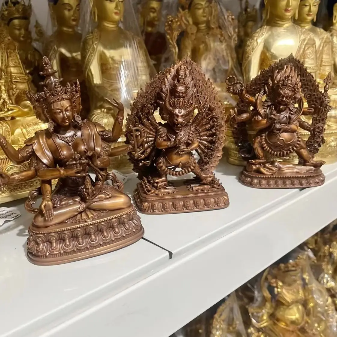 Special offer Exquisite copper carving Buddha statue Namgyalma Mahagala Yamantaka Vjigs byed rdorje Buddhist lama monk worship