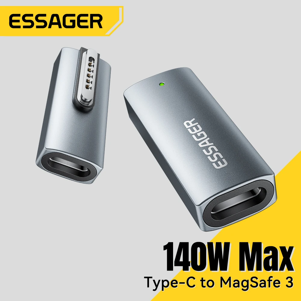 Essager Type-C To Magsafe 3 Magnetic PD Adapter For Apple MacBook Air/Pro 2021-2023 USB C Fast Charging Plug 140W Converter