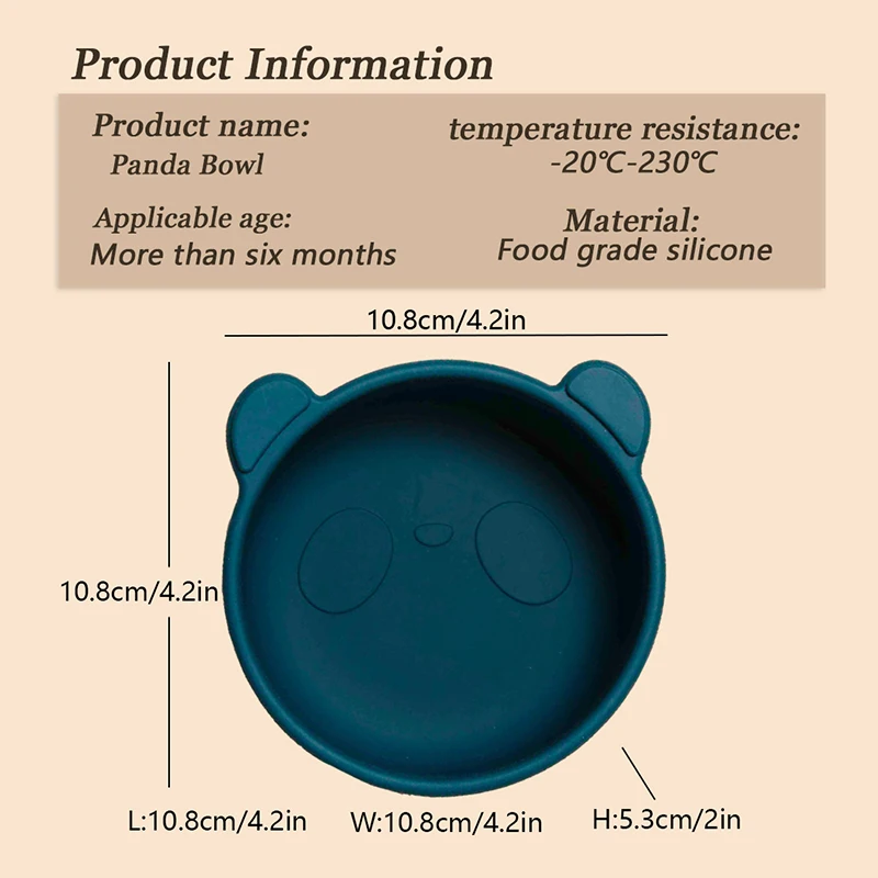 Baby Anti-Slip Silicone Bowl Kids Toddlers Feeding Tableware Strong Suction Cup and Anti-Collision BPA Free Cute Cartoon Bowls