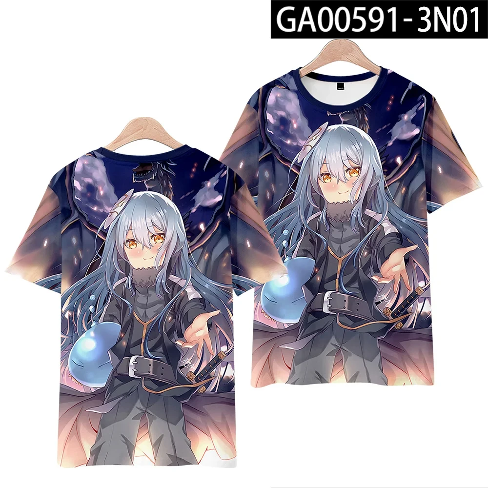 That Time I Got Reincarnated As A Slime Rimuru Tempest 3D Print T-Shirts Streetwear Men O-Neck T Shirt Tees Tops Clothing