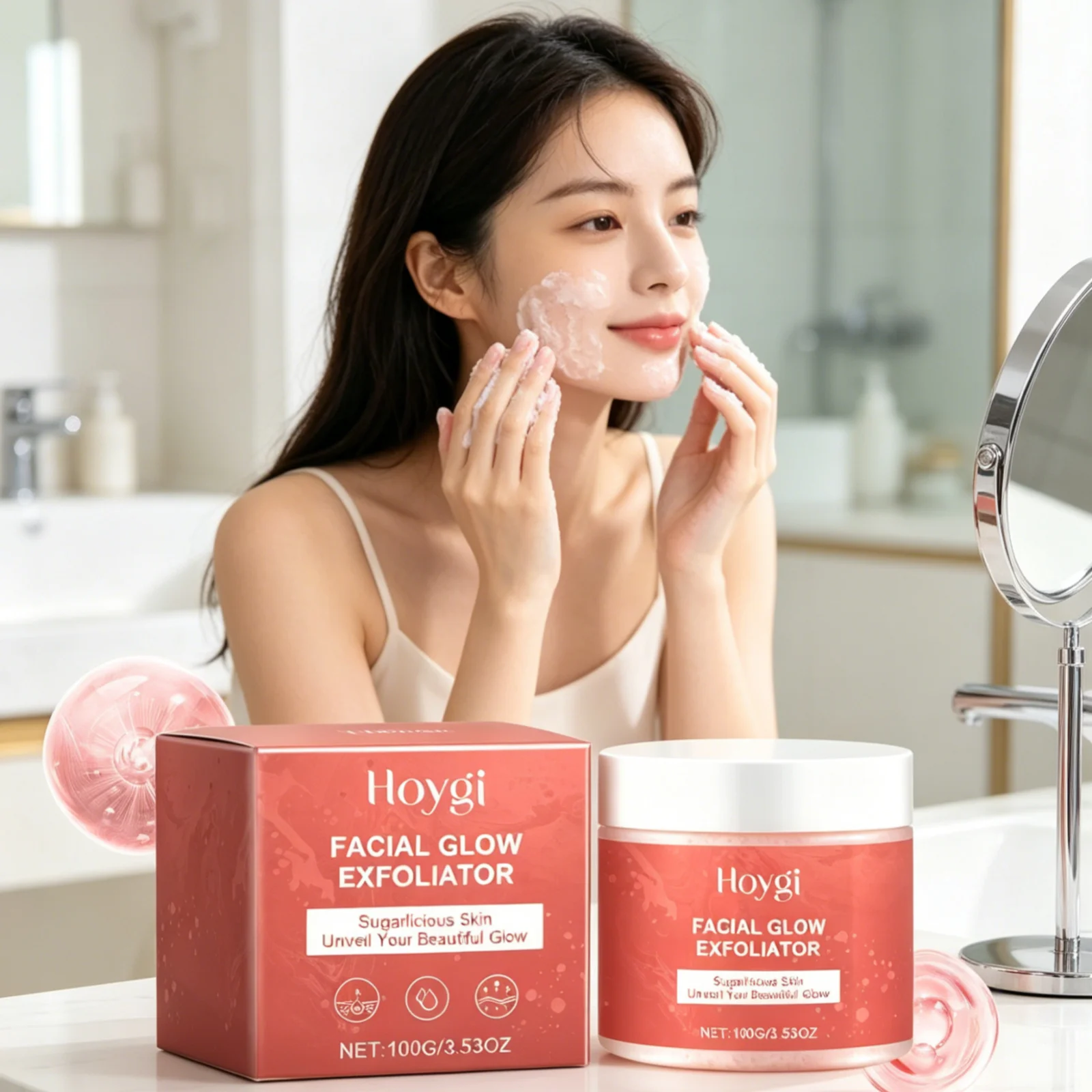Hoygi Face Exfoliating Scrub Deep Cleansing Remove Dead Skin Cells Delicate Skin Smooth Long Lasting Moisturizing Facial Scrub
