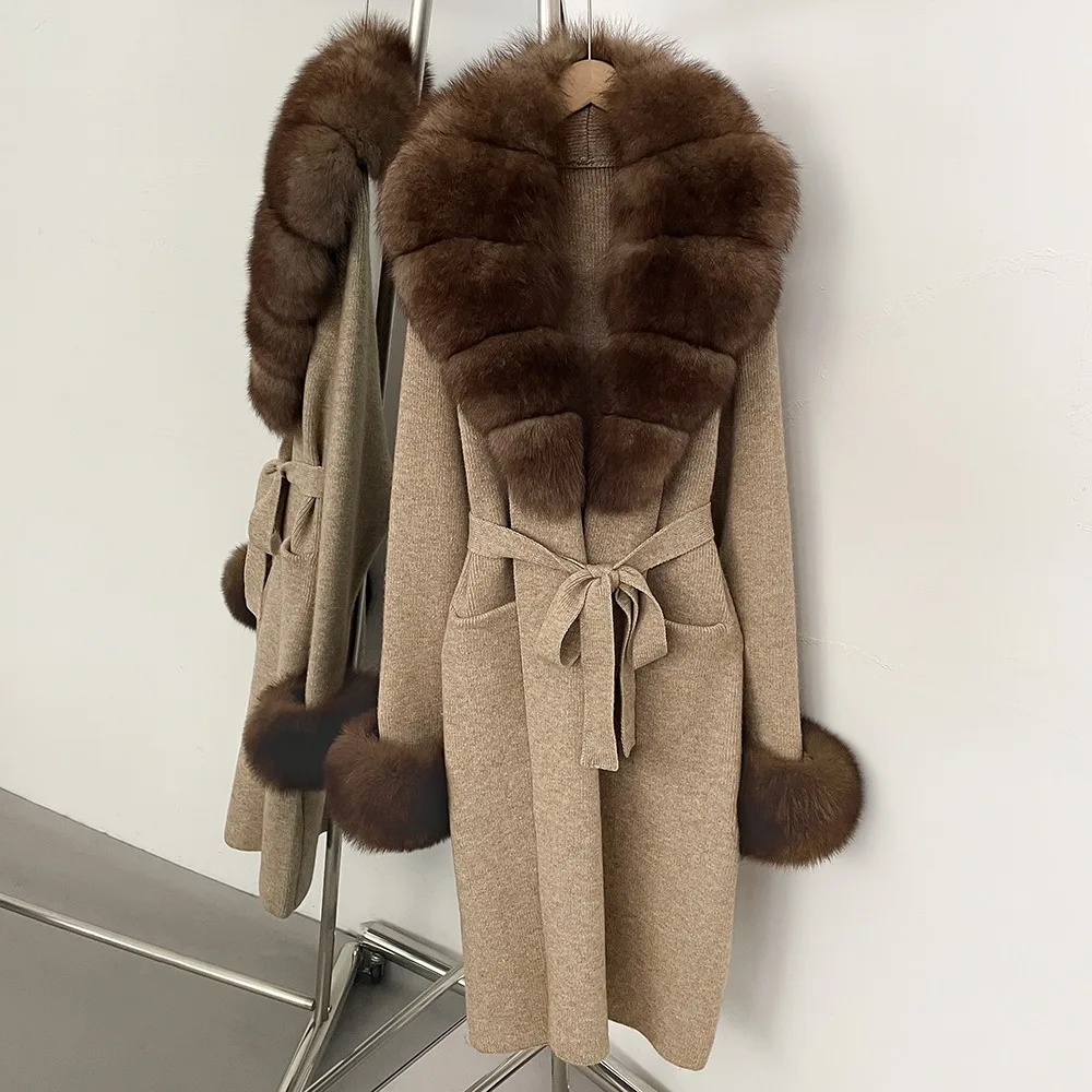 

Женский вязаный кардиган-жакет с мехом, женский свитер с длинным рукавом, тренды 2025 года, свитеры и джемперы, топ, меховая шуба