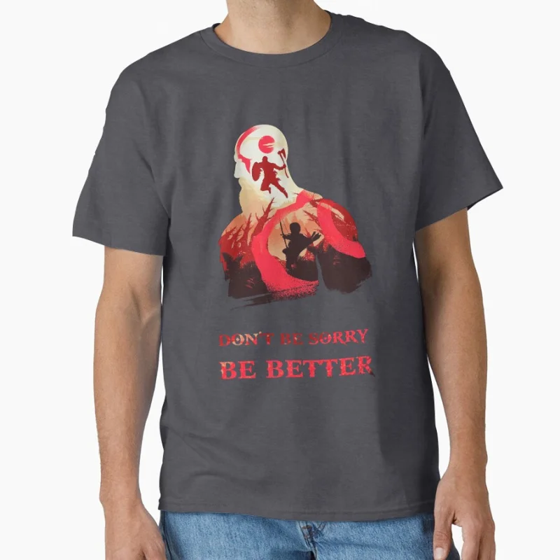 Be better boy 80s video game series God of war Kratos The warrior of gods Norse mythology Sparta T-shirt large size Tops