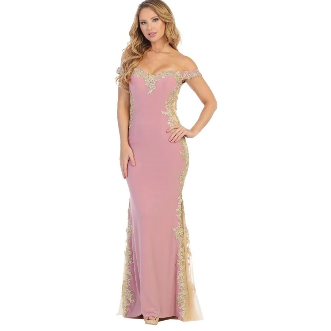 오프 숄더 빈티지 칵테일 드레스, 아플리케와 스팽글 장식, 스위트하트 머메이드 약혼 드레스, 여성용 우아한 파티 가운