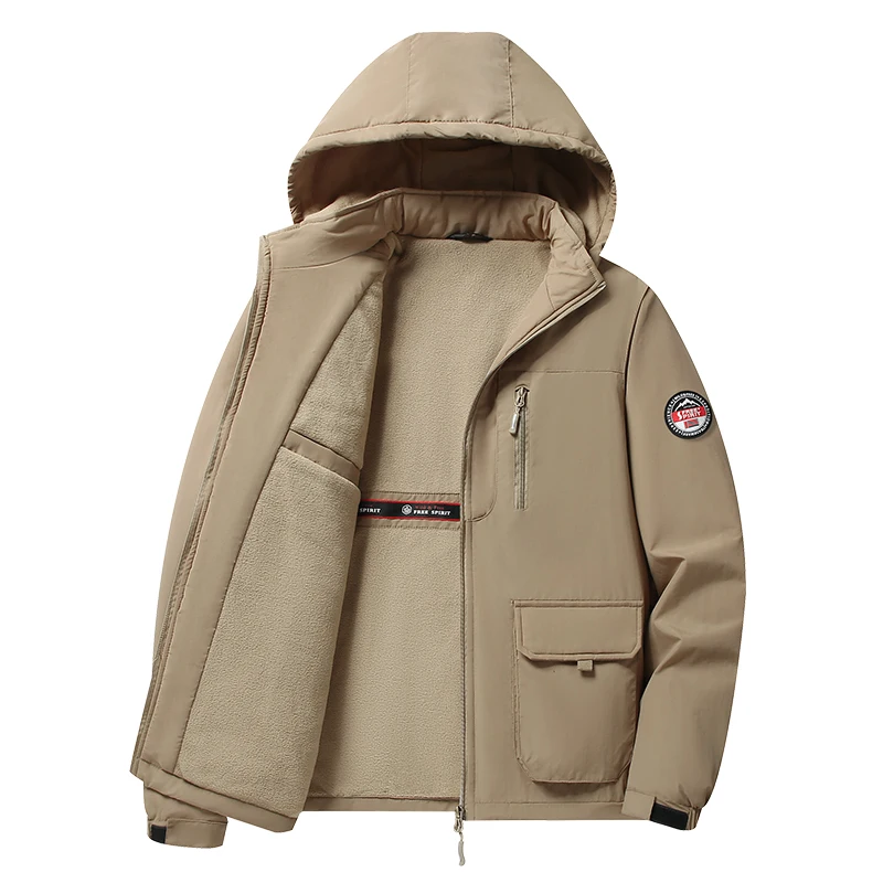 Outdoor Casual Down & Parkas Coat Oversize Plus Velvet Thick 2026 Brand Keep Warm Winter Men's Black Red Padded Oversized Jacket