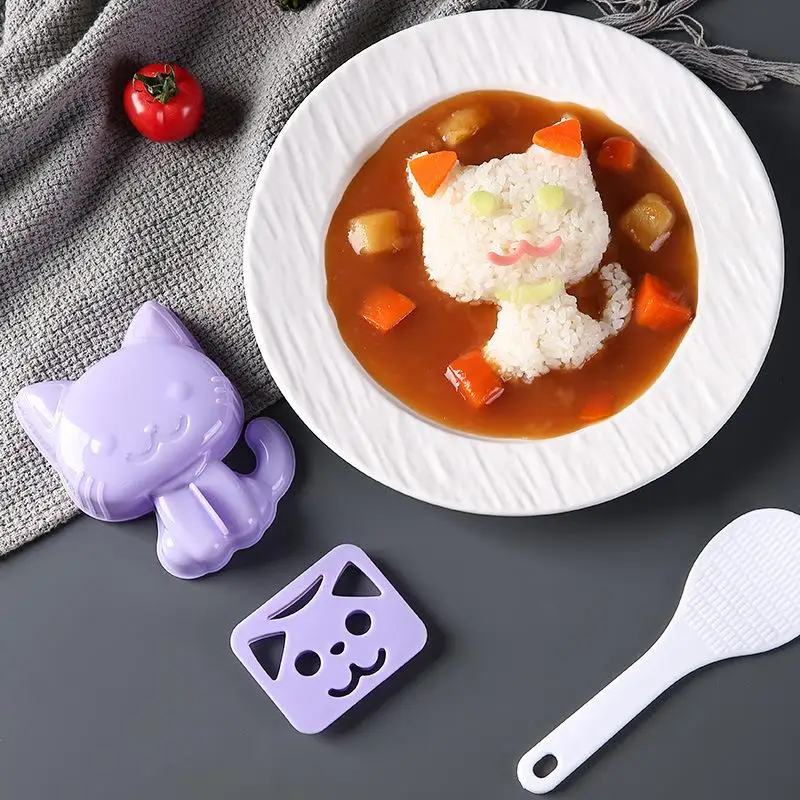 Cartoon Animal Rice Ball Mold Cute Cat Dog Shape Sushi Maker Non Stick Easy Demold DIY Baking Tool For Kids Family Meal Making