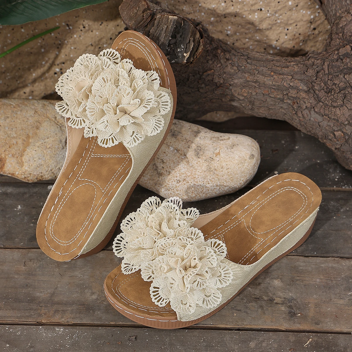 2026 New Women Platform Sandals Comfortable Flower Wedges Slippers Slip on Fashion Woman Shoes Summer Sandals Slides Women - view 4
