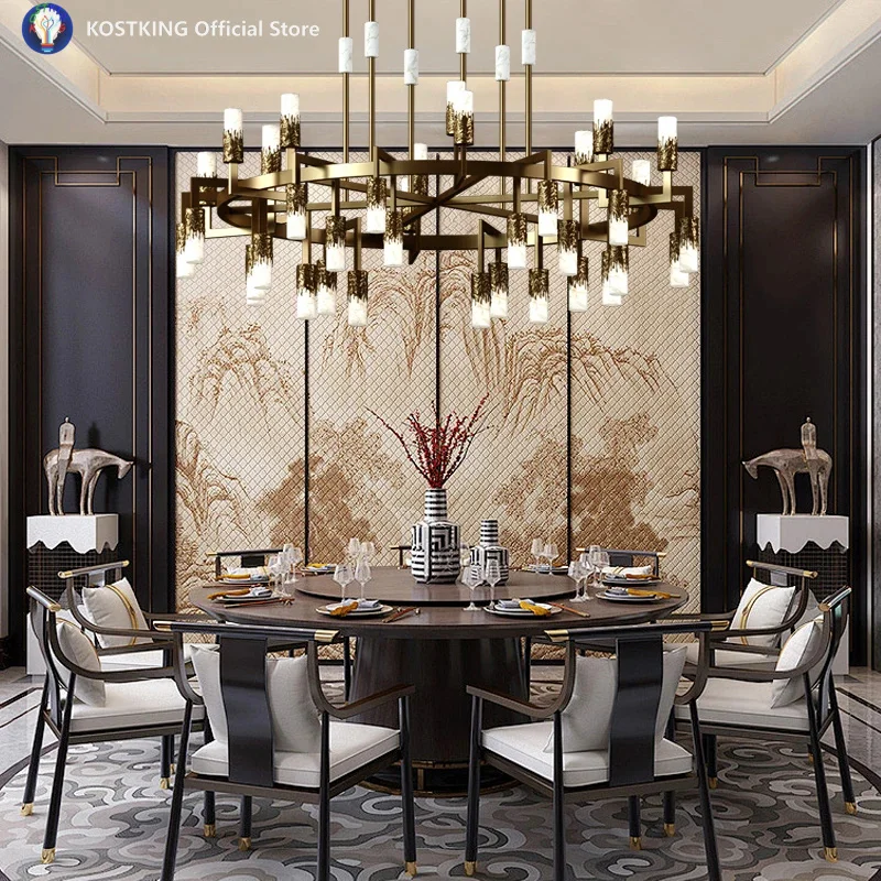 2025 Hotel catering box marble chandelier banquet hall sales department private club